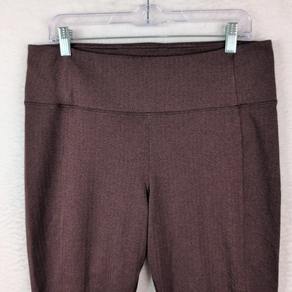 Athleta Delancey Herringbone Tight Women's XL Brown Leggings